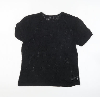 Womens UK Size 10 St Michael Black Basic T-Shirt