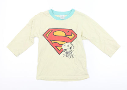 Front view of Preworn boys’ multicoloured pyjama top, size S, - superman