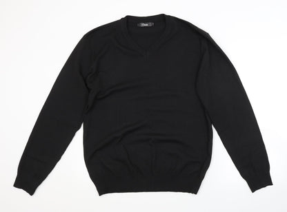 Additional front view of iclosam men’s black jumper, size L