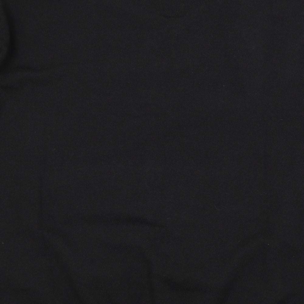 Brand and care label for iclosam men’s black jumper, size L