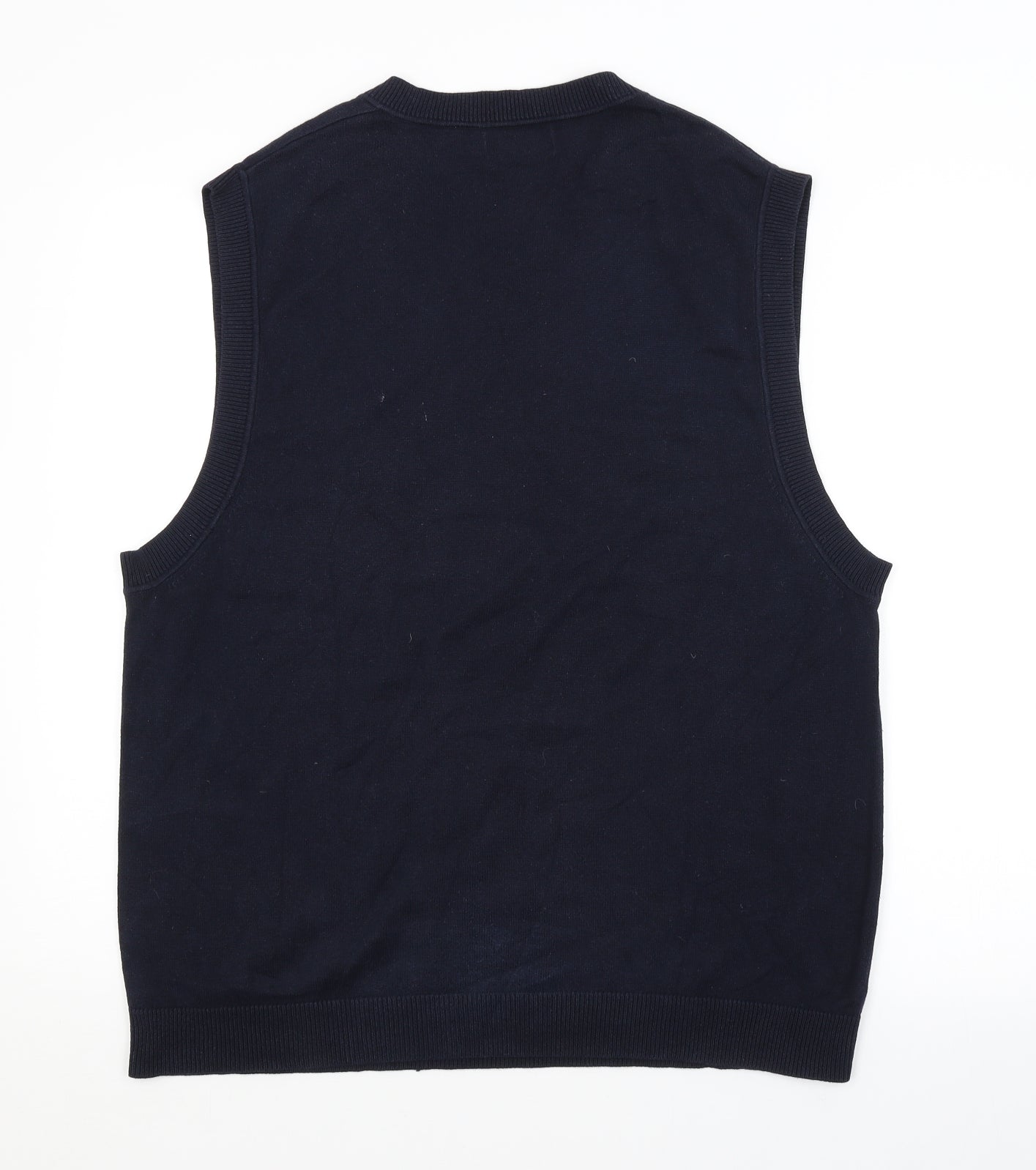 Claiborne Mens Blue Argyle/Diamond  Vest Jumper
