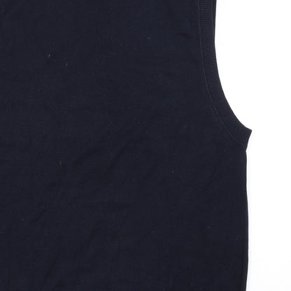 Claiborne Mens Blue Argyle/Diamond  Vest Jumper