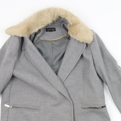 Womens UK Size 10 Topshop Grey Trench Coat