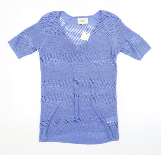 Papaya Womens Blue   Basic Blouse Size 8
