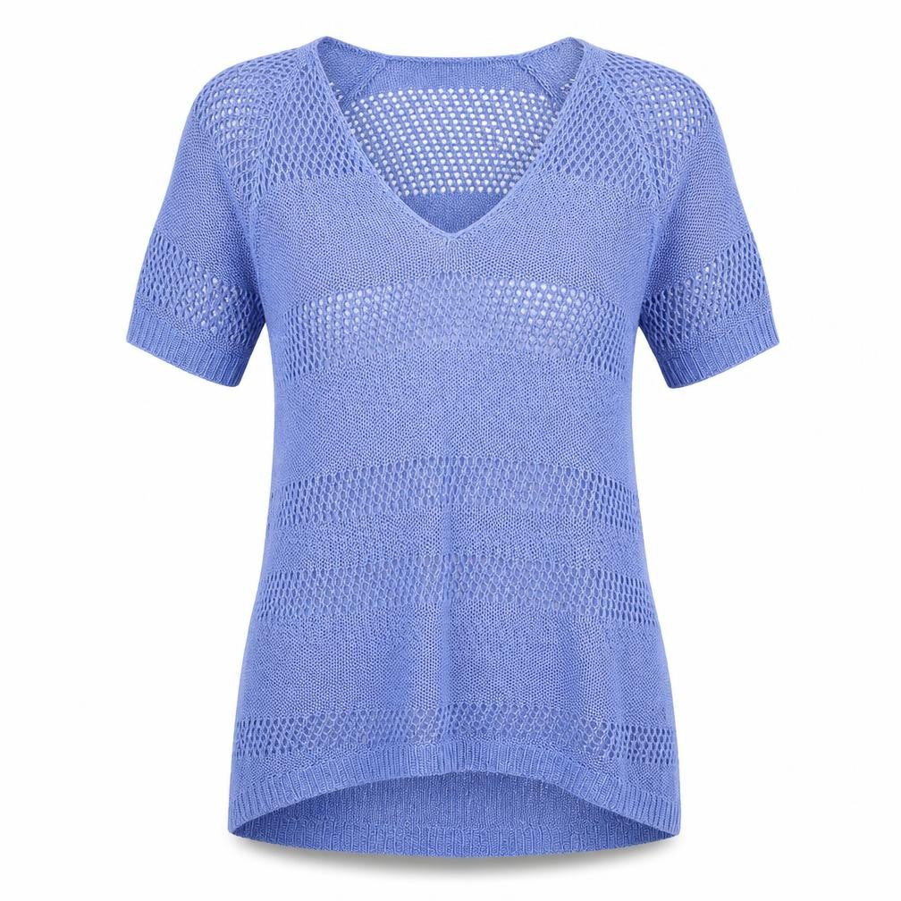 Front view of Papaya women’s blue basic blouse, size UK 8
