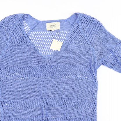 Papaya Womens Blue   Basic Blouse Size 8
