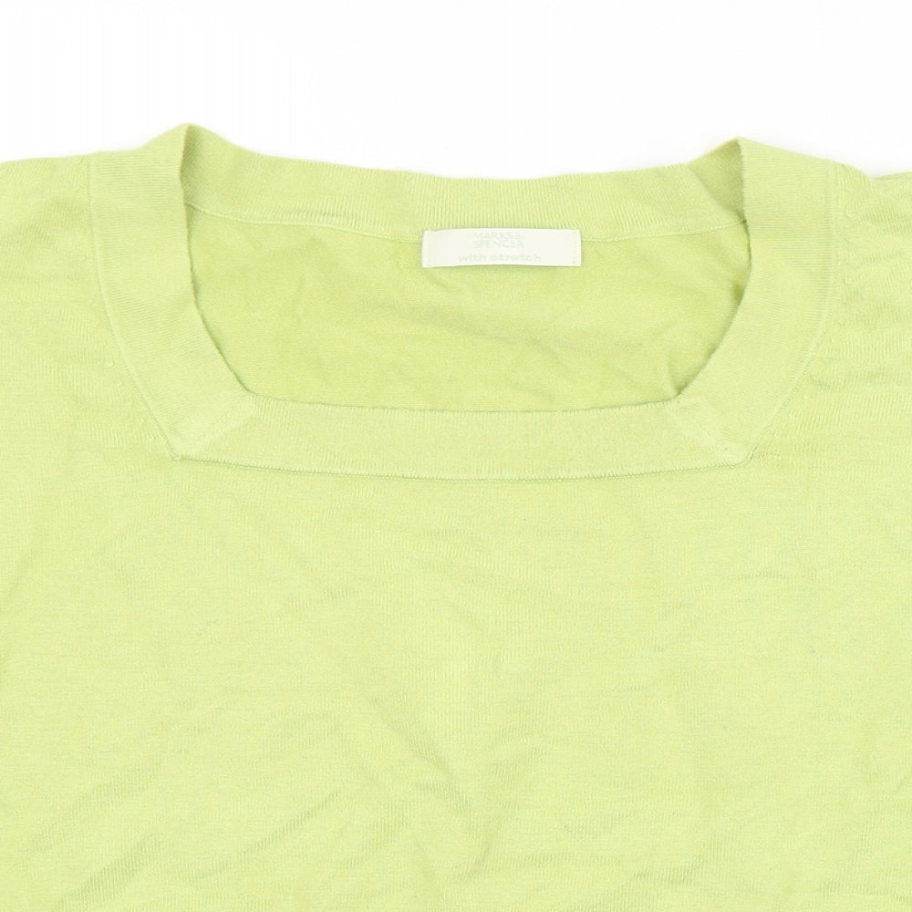 Womens UK Size 14 M&S Green Pullover Jumper