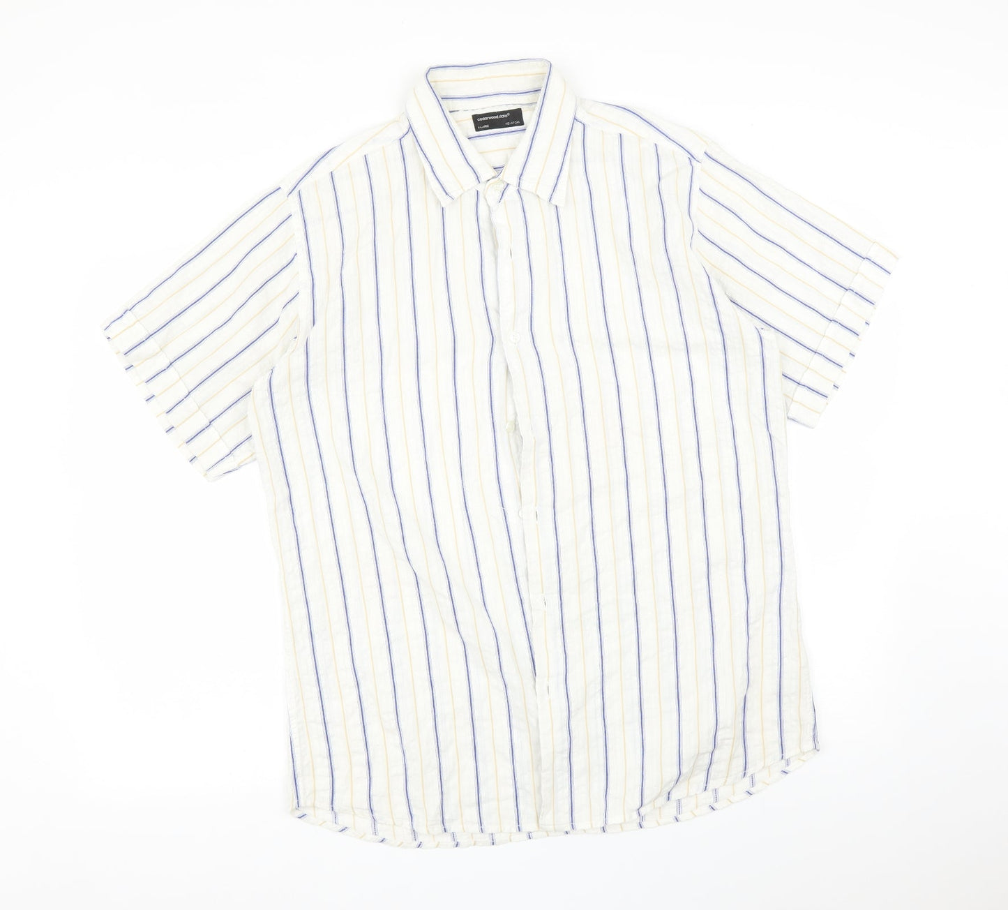 Cedar Wood State Mens Multicoloured Striped   Button-Up Size XL