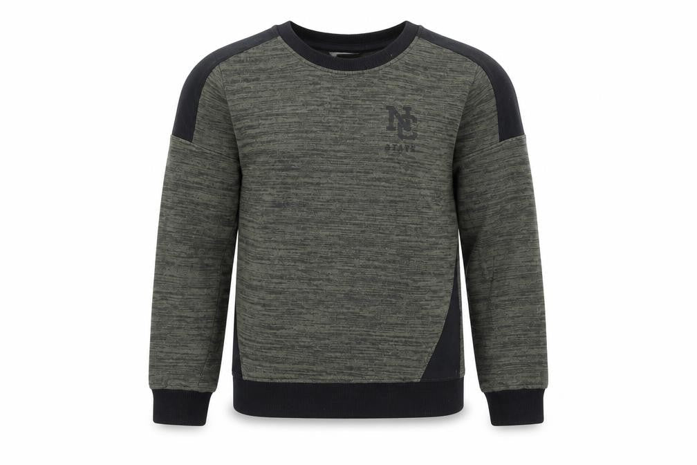 Front view of M&Co boys’ green pullover sweatshirt, size 9-10, years