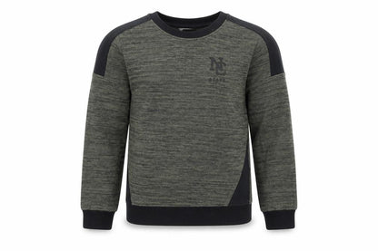 Front view of M&Co boys’ green pullover sweatshirt, size 9-10, years