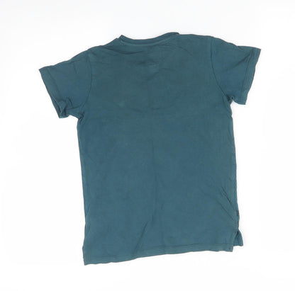 Back view of GOODS CO. boys’ blue basic t-shirt, size 8, years - 85 nyc