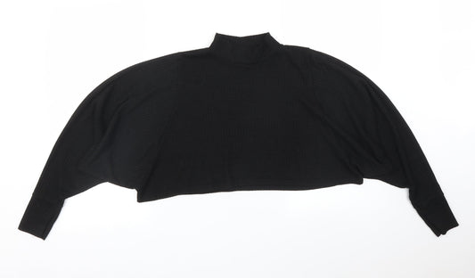 Boohoo Womens Black Striped  Cropped T-Shirt Size 10