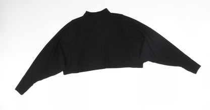 Boohoo Womens Black Striped  Cropped T-Shirt Size 10