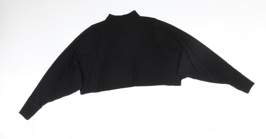 Boohoo Womens Black Striped  Cropped T-Shirt Size 10