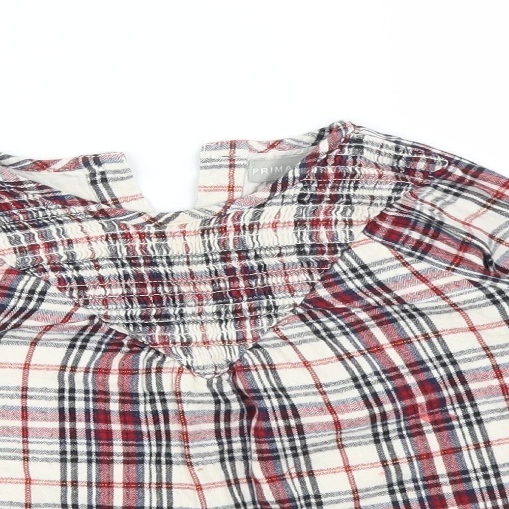 Close-up detail of Primark Baby Multicoloured Check Basic T-Shirt, size 24, Months