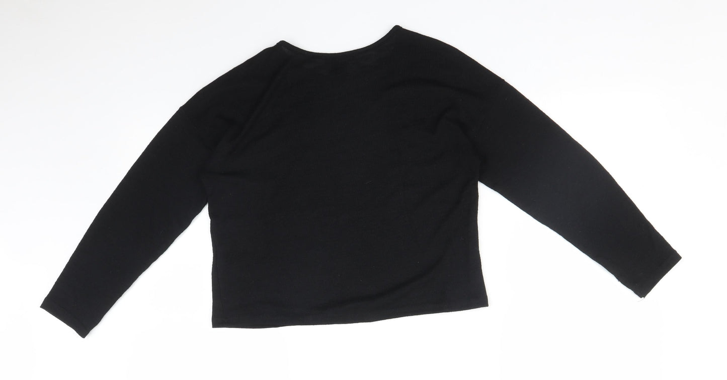 New Look Girls Black Geometric  Cropped T-Shirt Size 12-13 Years