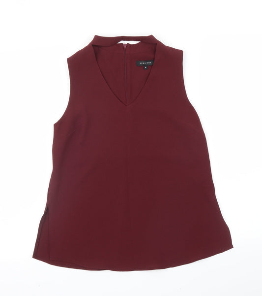 Womens UK Size 6 New Look Red Basic T-Shirt