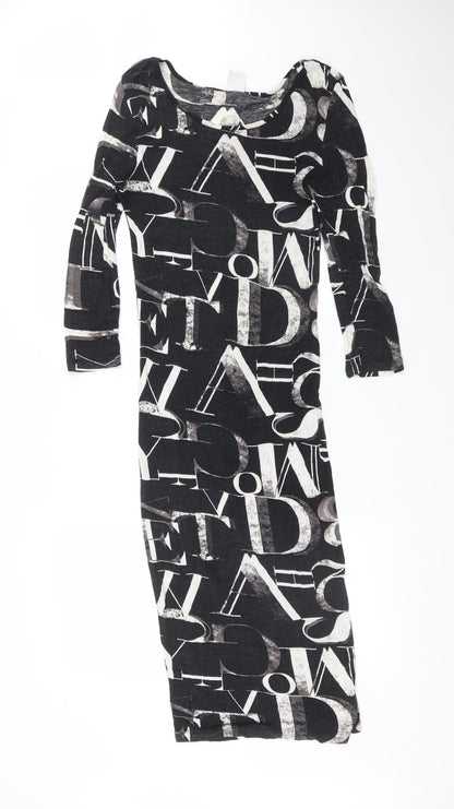VERO MODA Womens Multicoloured Geometric  Bodycon  Size M