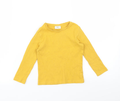 F&F Girls Yellow Striped  Basic T-Shirt Size 2-3 Years