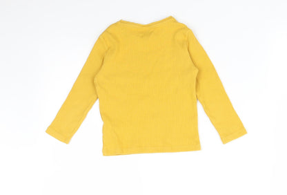 F&F Girls Yellow Striped  Basic T-Shirt Size 2-3 Years