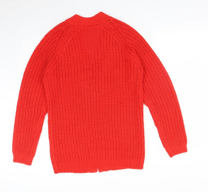 Womens UK Size XS NEXT Red Cardigan Jumper