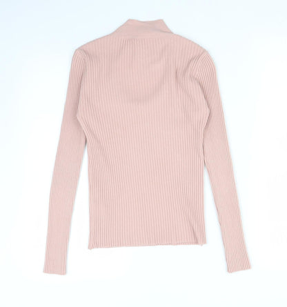 CHERRY KOKO Womens Pink Striped  Basic T-Shirt Size M