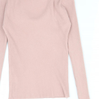 CHERRY KOKO Womens Pink Striped  Basic T-Shirt Size M