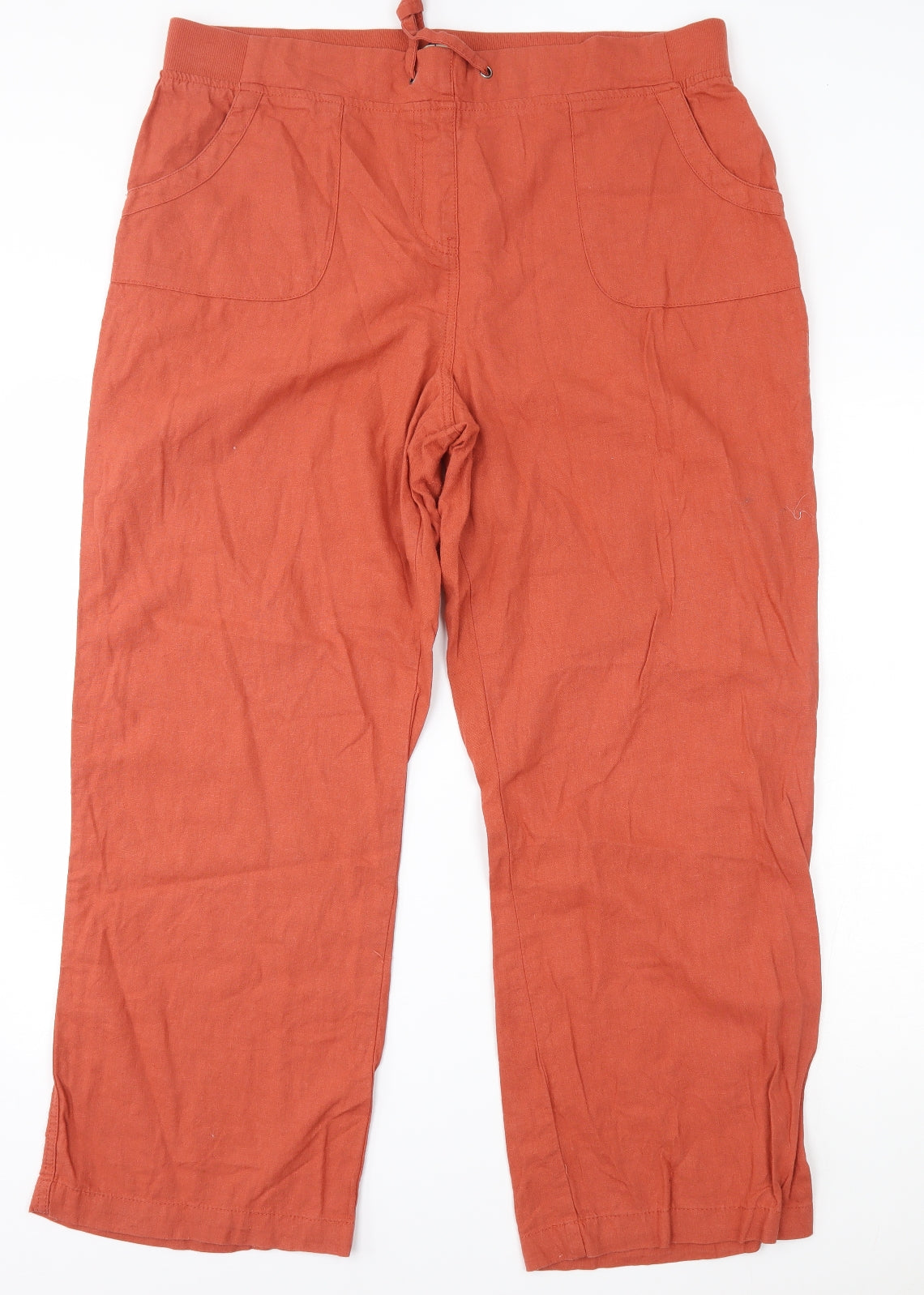 Womens UK Size 20 M&Co Regular Fit  Orange Trousers