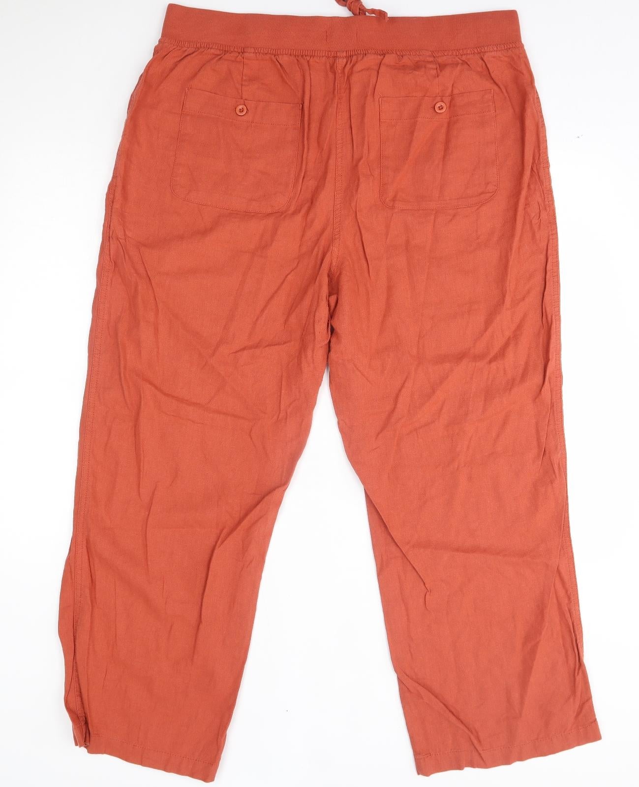Womens UK Size 20 M&Co Regular Fit  Orange Trousers