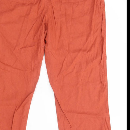Womens UK Size 20 M&Co Regular Fit  Orange Trousers
