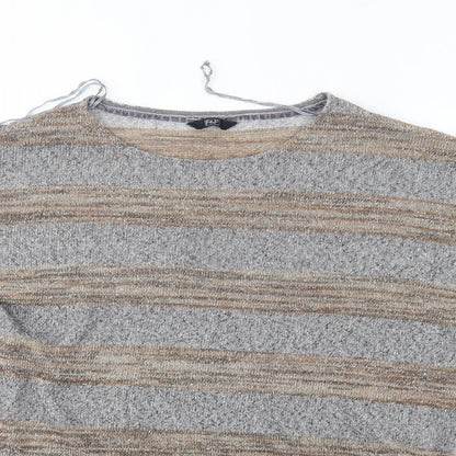 F&F Womens Grey Striped  Pullover Jumper Size 18