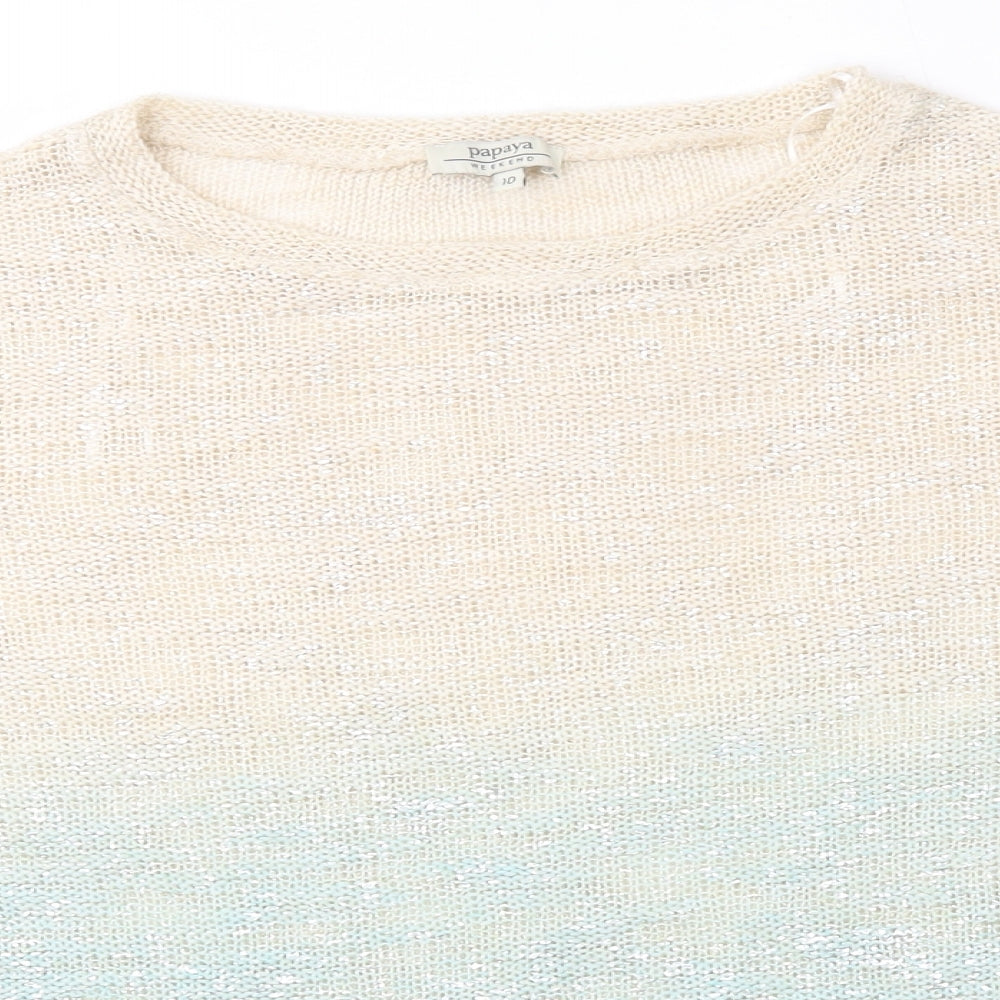 Womens UK Size 10 Papaya Beige Pullover Jumper