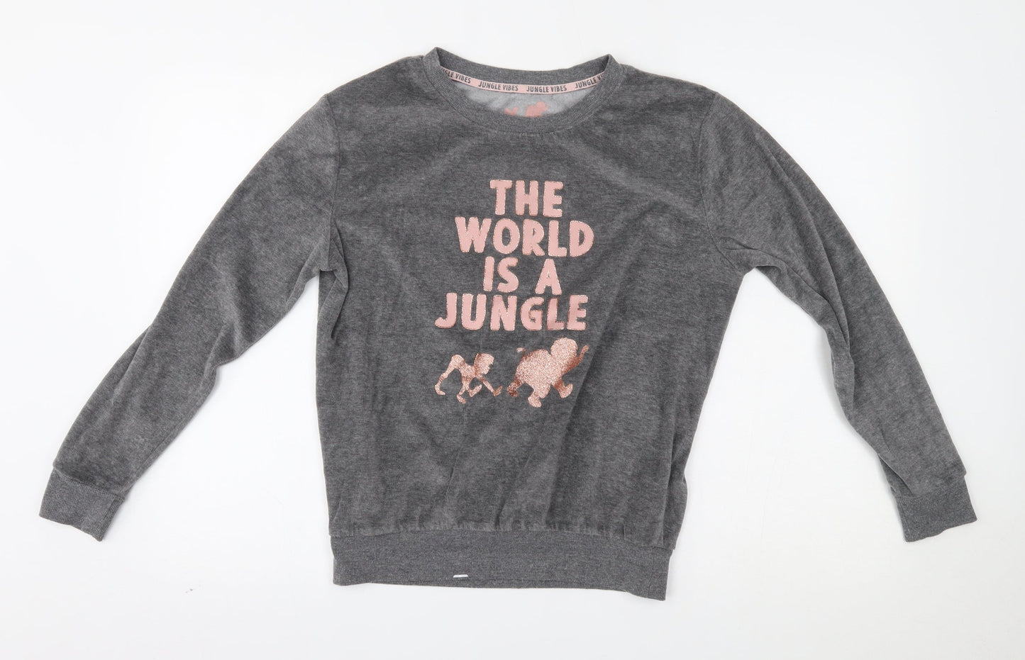 Primark Womens Grey   Pullover Jumper Size XS  - loungewear, the world is a jungle
