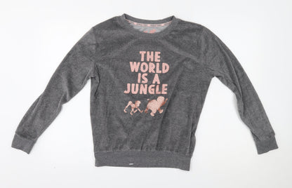 Primark Womens Grey   Pullover Jumper Size XS  - loungewear, the world is a jungle