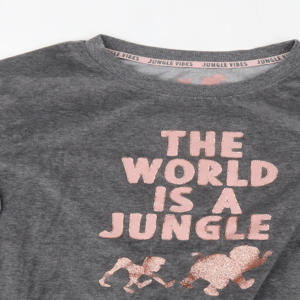 Primark Womens Grey   Pullover Jumper Size XS  - loungewear, the world is a jungle