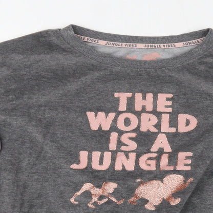 Primark Womens Grey   Pullover Jumper Size XS  - loungewear, the world is a jungle