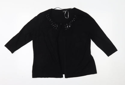 Womens UK Size L Your Sixth Sense Black Cardigan Jumper