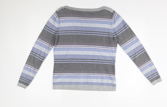 cc Womens Blue Striped  Pullover Jumper Size M