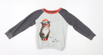 NEXT Girls Grey   Pullover Jumper Size 9 Years  - this is my happy face