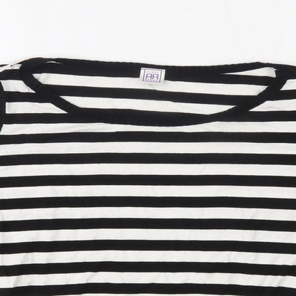 rebel rebel Womens White Striped  Pullover Jumper Size 12  - shoulder cut outs