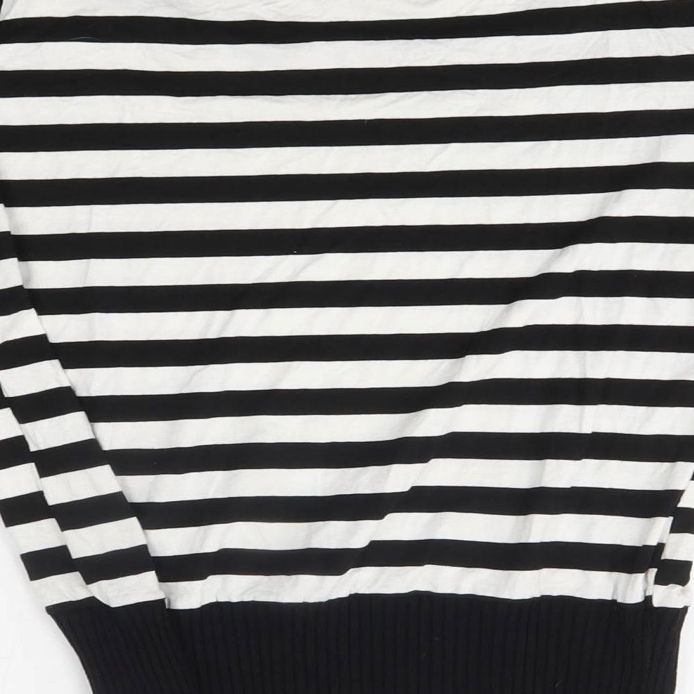rebel rebel Womens White Striped  Pullover Jumper Size 12  - shoulder cut outs