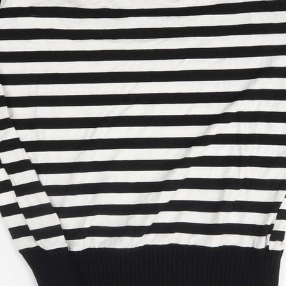 rebel rebel Womens White Striped  Pullover Jumper Size 12  - shoulder cut outs