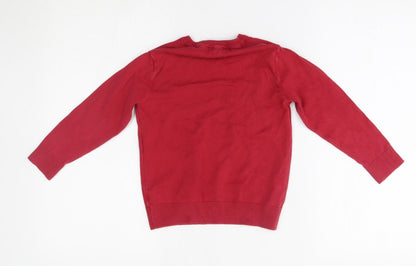 F&F Girls Red   Pullover Jumper Size 5-6 Years