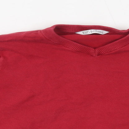 F&F Girls Red   Pullover Jumper Size 5-6 Years