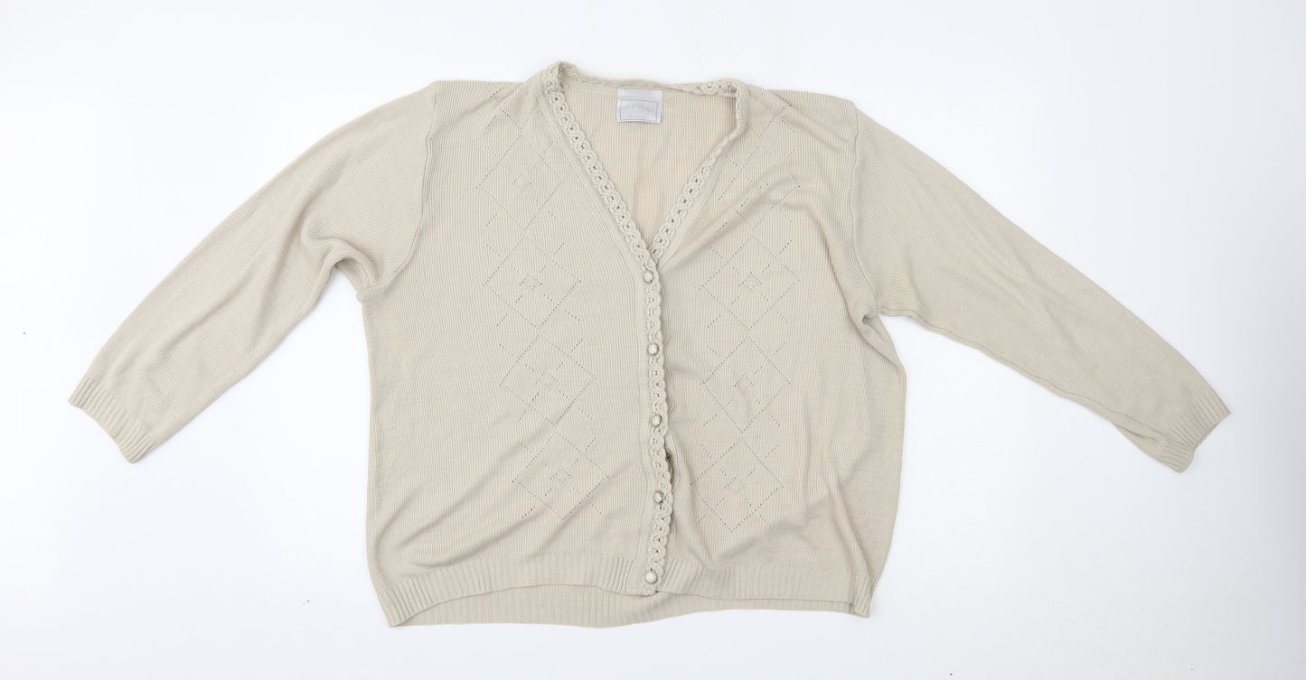 In stitches Womens Beige   Cardigan Jumper One Size