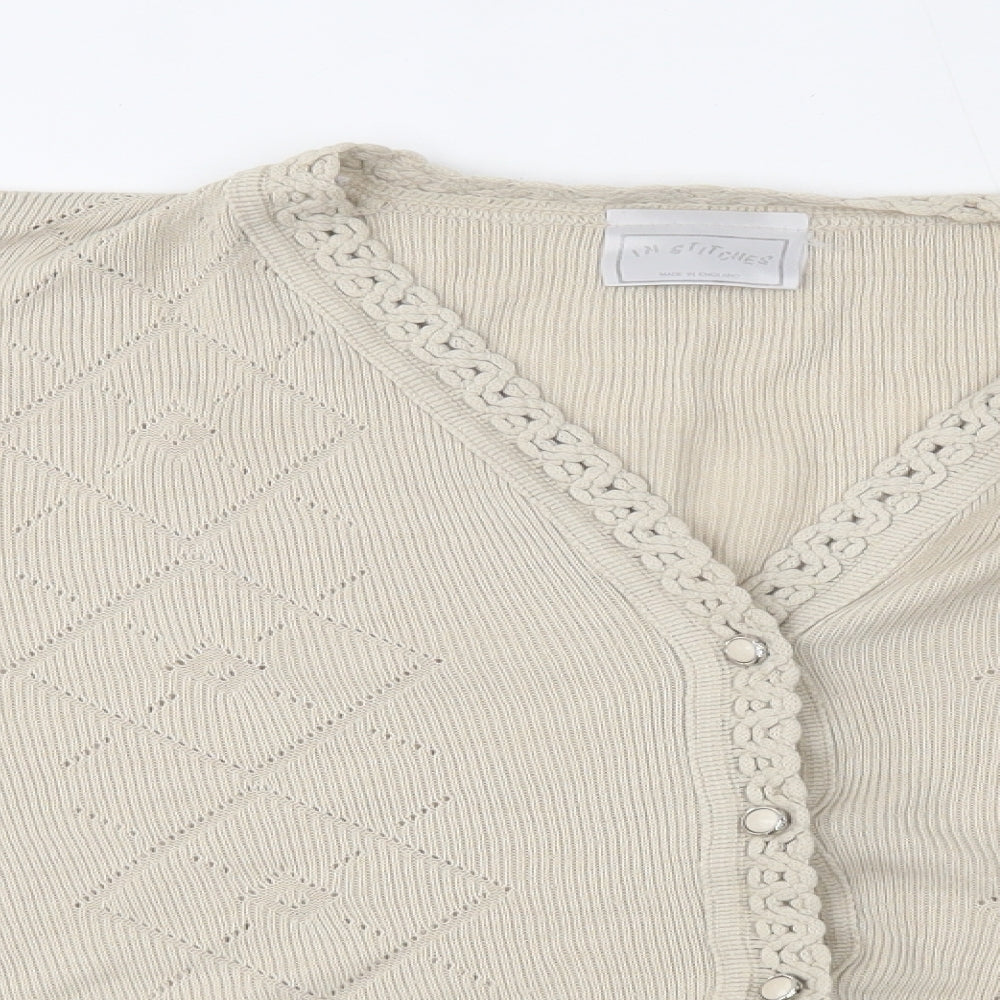 In stitches Womens Beige   Cardigan Jumper One Size