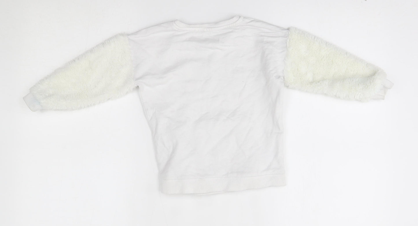 George Girls White   Pullover Sweatshirt Size 2-3 Years  - happy and cute