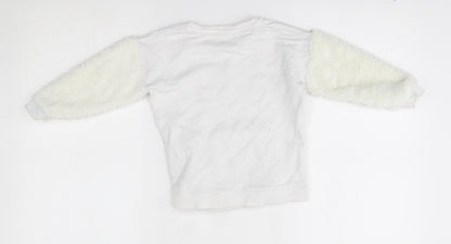 George Girls White   Pullover Sweatshirt Size 2-3 Years  - happy and cute