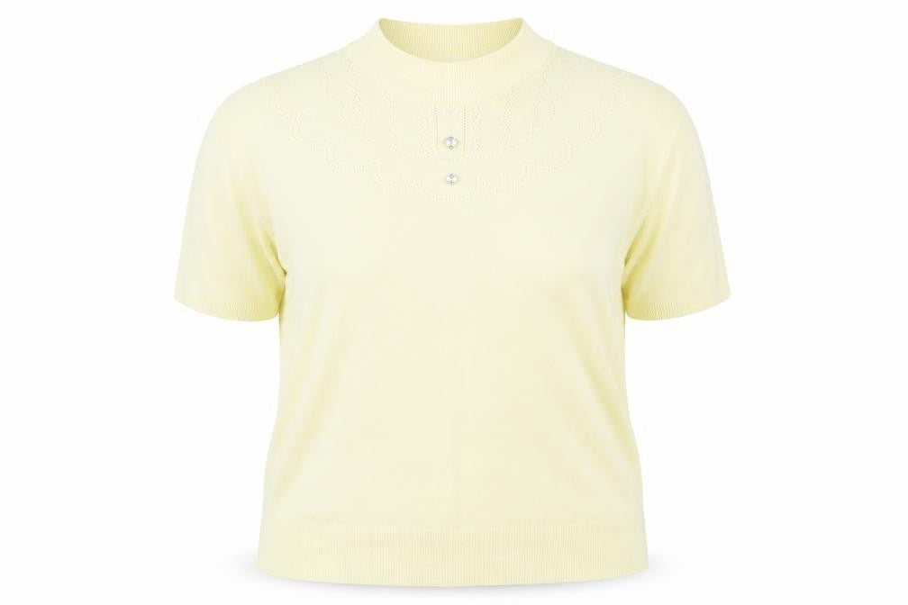 Womens UK Size 18 Preworn Yellow Pullover Jumper