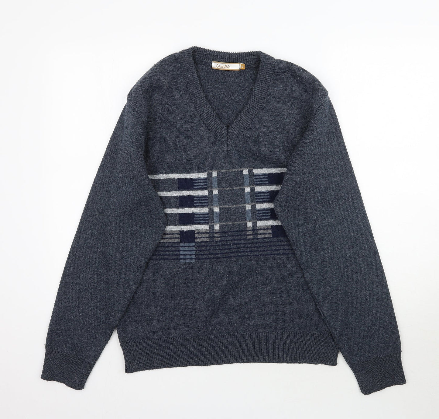 Cavallio Mens Blue  Knit Pullover Jumper Size S